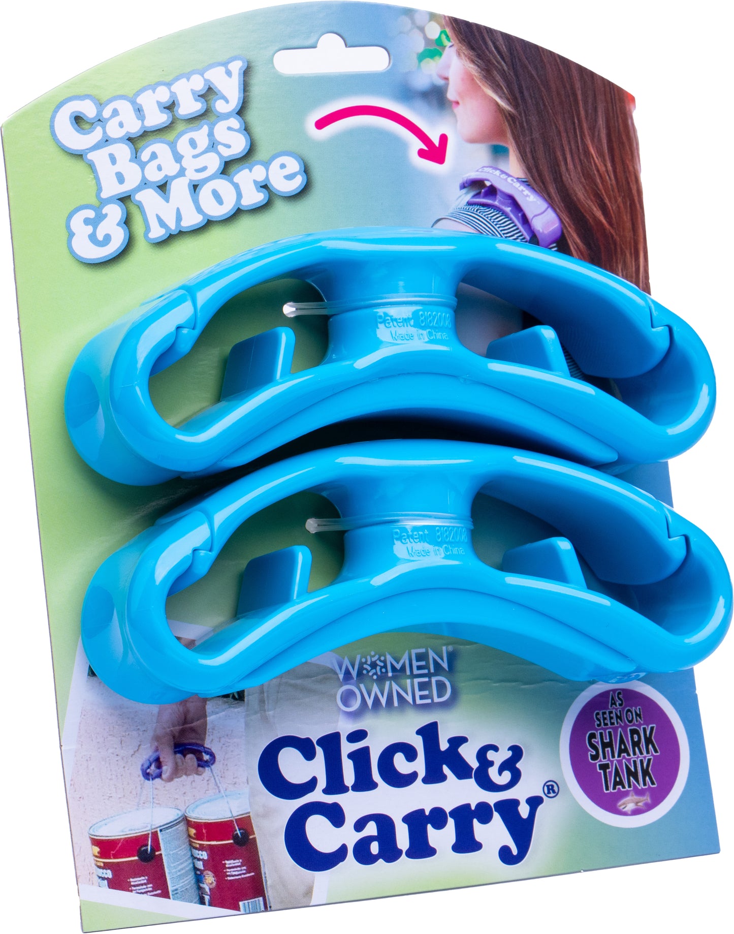 Click & Carry 2-Pack [Blue] Bag Handle