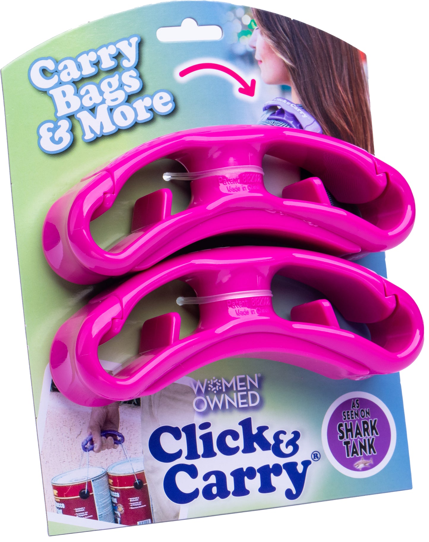 Click & Carry 2-Pack [Pink] Bag Handle