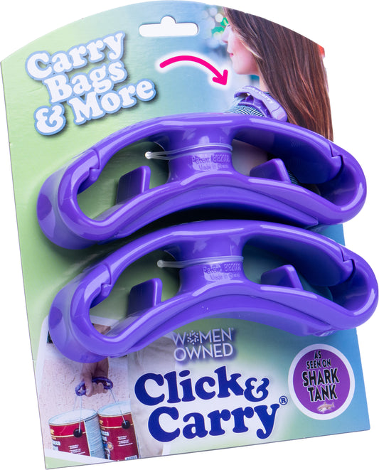 Click & Carry 2-Pack [Purple] Bag Handle
