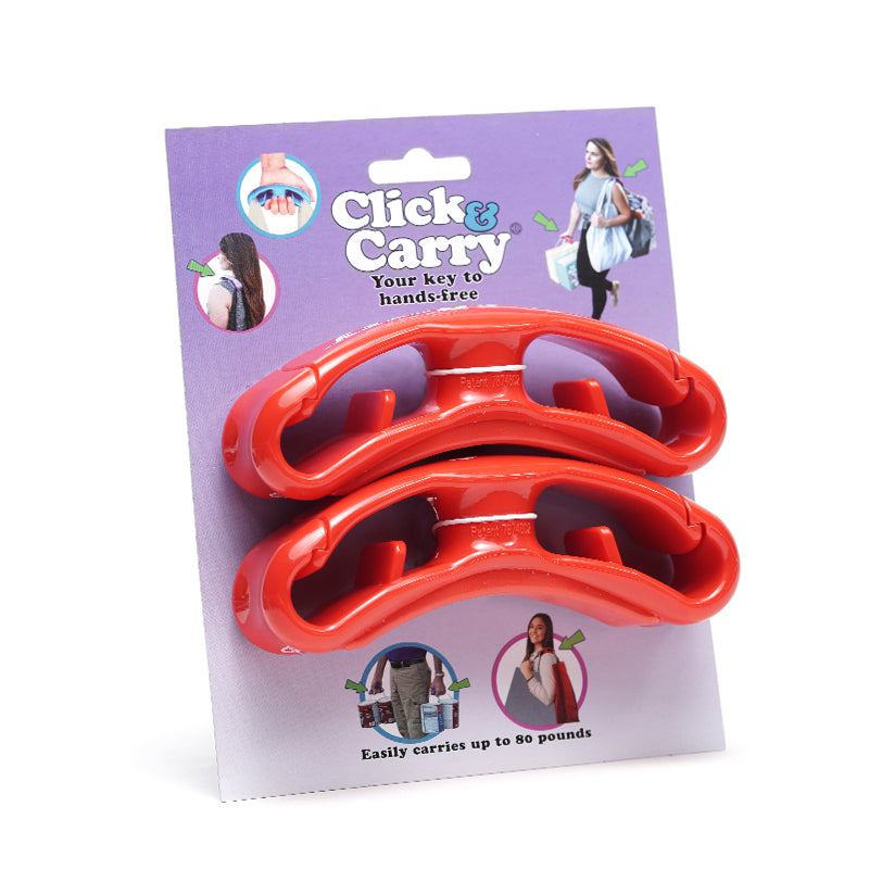 Click & Carry 2Pack [Red] Bag Handle clickandcarry